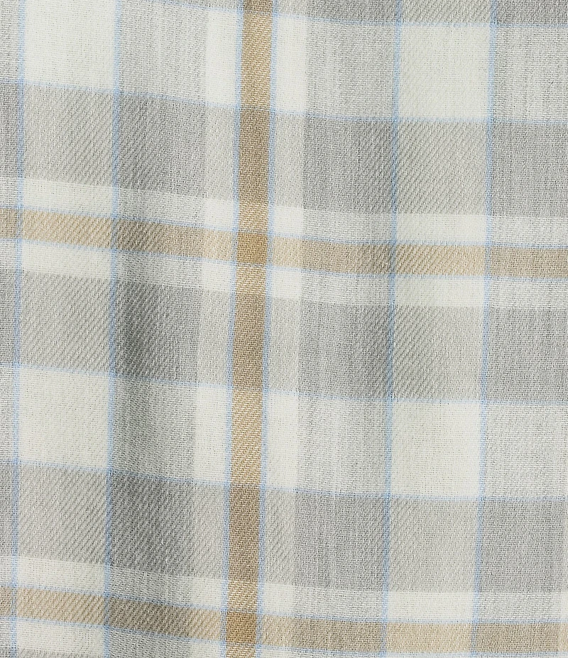 Cremieux Blue Label Cool Tone Plaid Long Sleeve Woven Shirt