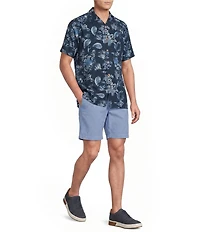 Cremieux Blue Label Dark Floral Print Short Sleeve Woven Camp Shirt
