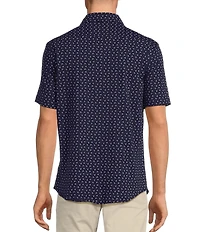 Cremieux Blue Label Diamond Geo Print Jersey Short Sleeve Coatfront Shirt
