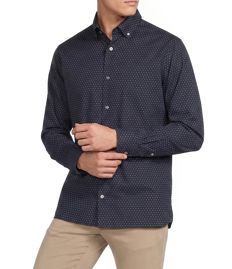 Cremieux Blue Label Diamond Geo Print Long Sleeve Woven Shirt