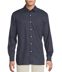 Cremieux Blue Label Diamond Geometric Comfort Stretch Long Sleeve Woven Shirt