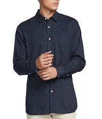 Cremieux Blue Label Diamond Geometric Comfort Stretch Long Sleeve Woven Shirt