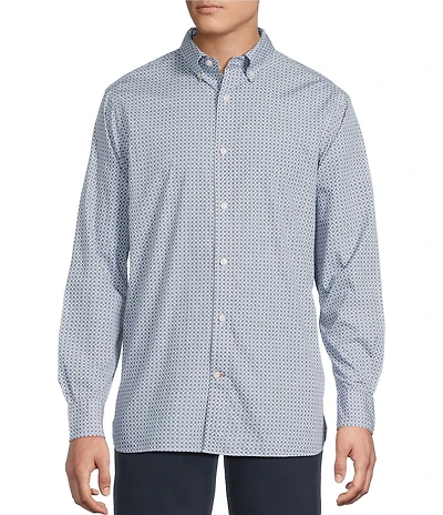 Cremieux Blue Label Diamond Geometric Poplin Long Sleeve Woven Shirt