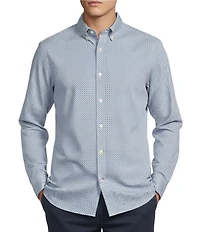 Cremieux Blue Label Diamond Geometric Poplin Long Sleeve Woven Shirt