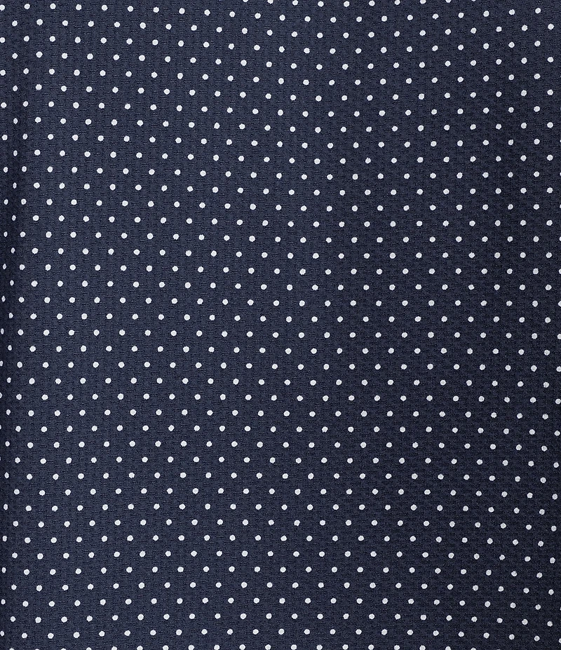 Cremieux Blue Label Dotted Coat Front Knit Short Sleeve Shirt