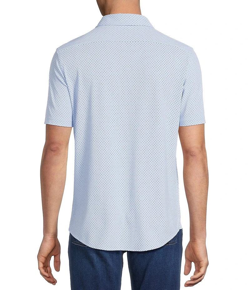 Cremieux Blue Label Dotted Coat Front Knit Short Sleeve Shirt