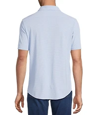 Cremieux Blue Label Dotted Coat Front Knit Short Sleeve Shirt
