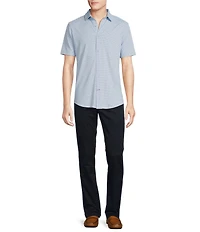Cremieux Blue Label Dotted Coat Front Knit Short Sleeve Shirt