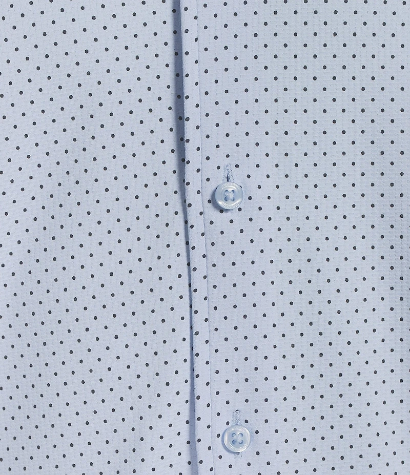 Cremieux Blue Label Dotted Coat Front Knit Short Sleeve Shirt