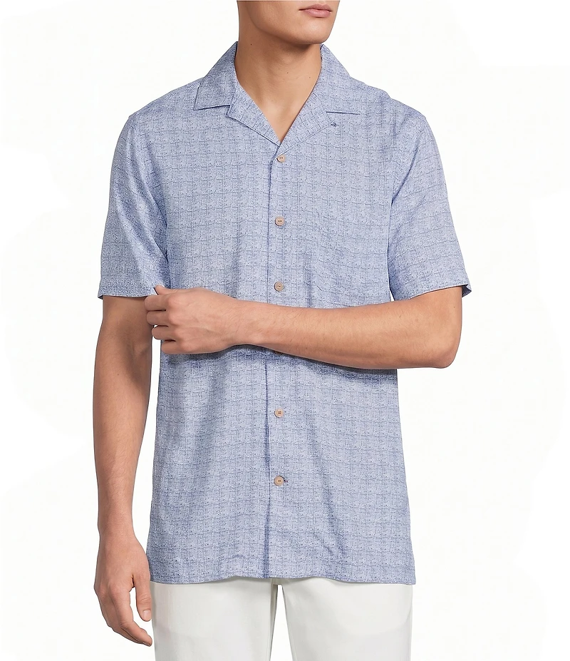 Cremieux Blue Label Fish Print Short Sleeve Woven Camp Shirt