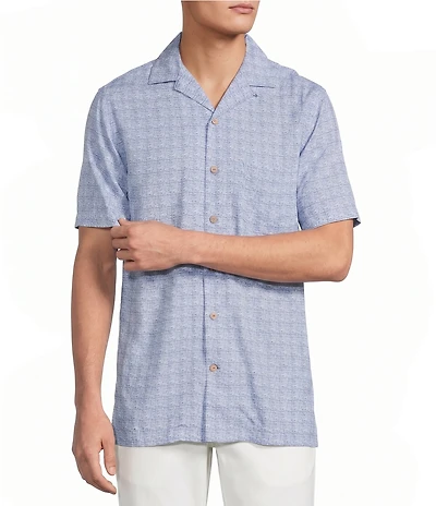 Cremieux Blue Label Fish Print Short Sleeve Woven Camp Shirt