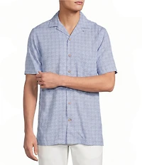 Cremieux Blue Label Fish Print Short Sleeve Woven Camp Shirt