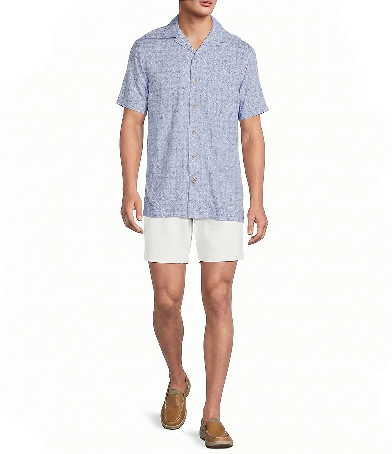 Cremieux Blue Label Fish Print Short Sleeve Woven Camp Shirt