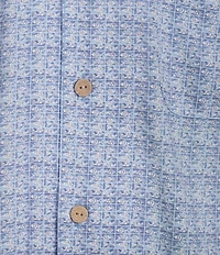 Cremieux Blue Label Fish Print Short Sleeve Woven Camp Shirt