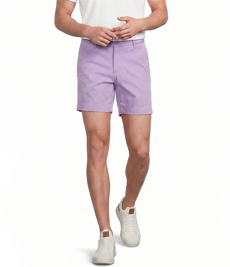 Cremieux Blue Label Flat Front Garment Dyed CMX 6#double; Inseam Shorts