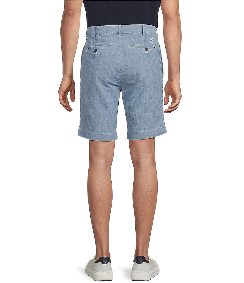 Cremieux Blue Label Flat Front Madison 9#double; Inseam Chambray Shorts