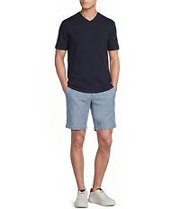 Cremieux Blue Label Flat Front Madison 9#double; Inseam Chambray Shorts