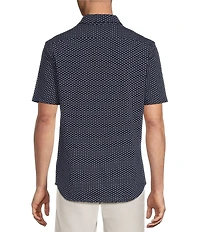Cremieux Blue Label Floral Geometric Print Short Sleeve Coat Front Shirt