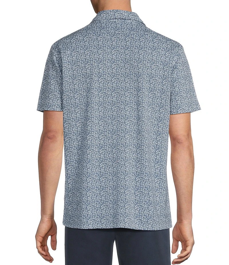 Cremieux Blue Label Floral Knit Oxford Short Sleeve Woven Shirt