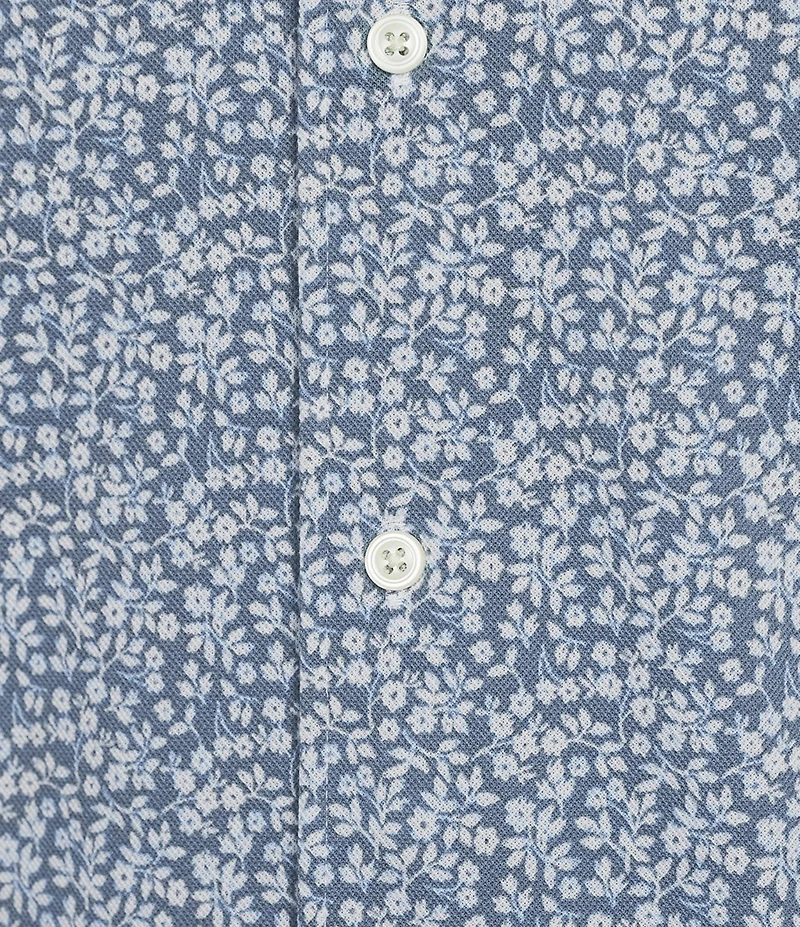 Cremieux Blue Label Floral Knit Oxford Short Sleeve Woven Shirt