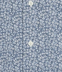 Cremieux Blue Label Floral Knit Oxford Short Sleeve Woven Shirt