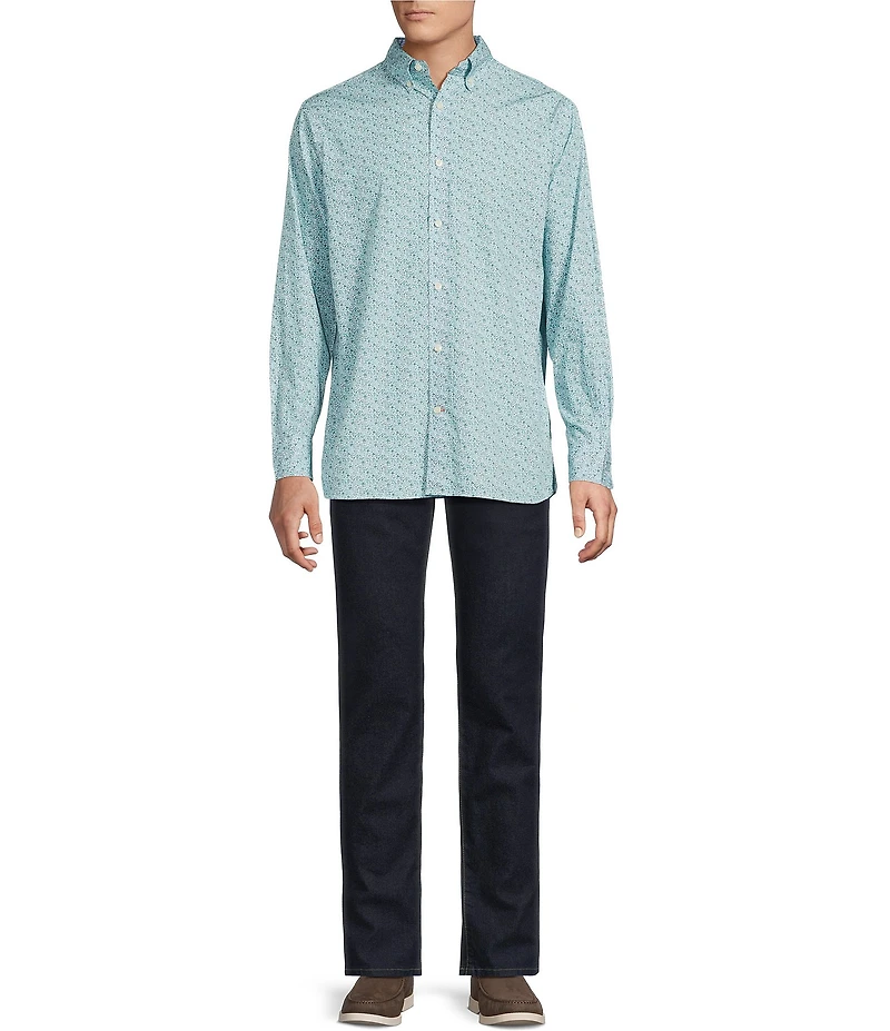 Cremieux Blue Label Floral Poplin Long Sleeve Woven Shirt