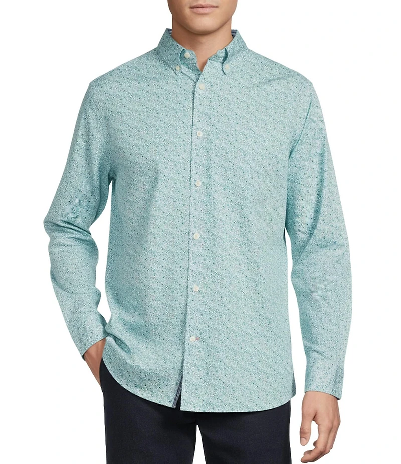 Cremieux Blue Label Floral Poplin Long Sleeve Woven Shirt
