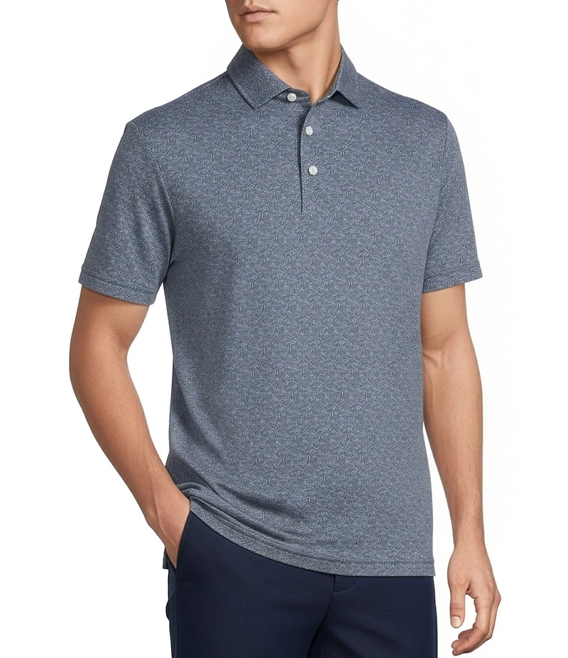 Cremieux Blue Label Floral Print Performance Stretch Short Sleeve Golf Polo Shirt