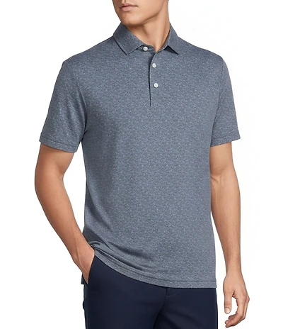 Cremieux Blue Label Floral Print Performance Stretch Short Sleeve Golf Polo Shirt