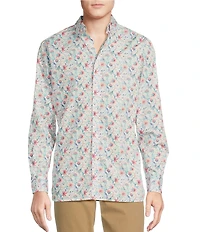 Cremieux Blue Label Floral Print Poplin Long Sleeve Woven Shirt