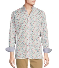 Cremieux Blue Label Floral Print Poplin Long Sleeve Woven Shirt