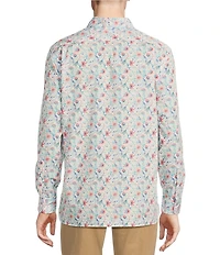 Cremieux Blue Label Floral Print Poplin Long Sleeve Woven Shirt