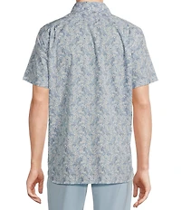 Cremieux Blue Label Floral Print Poplin Short Sleeve Woven Shirt