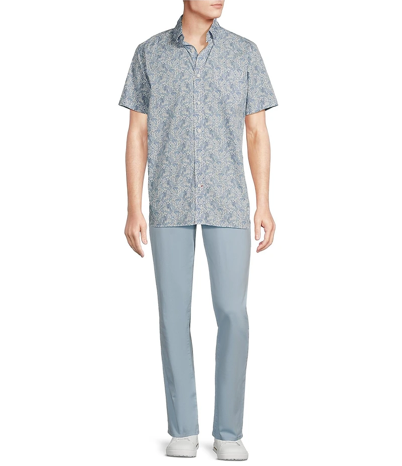 Cremieux Blue Label Floral Print Poplin Short Sleeve Woven Shirt