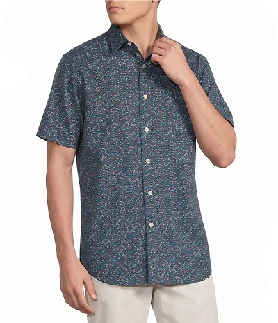 Cremieux Blue Label Floral Print Short Sleeve Woven Shirt