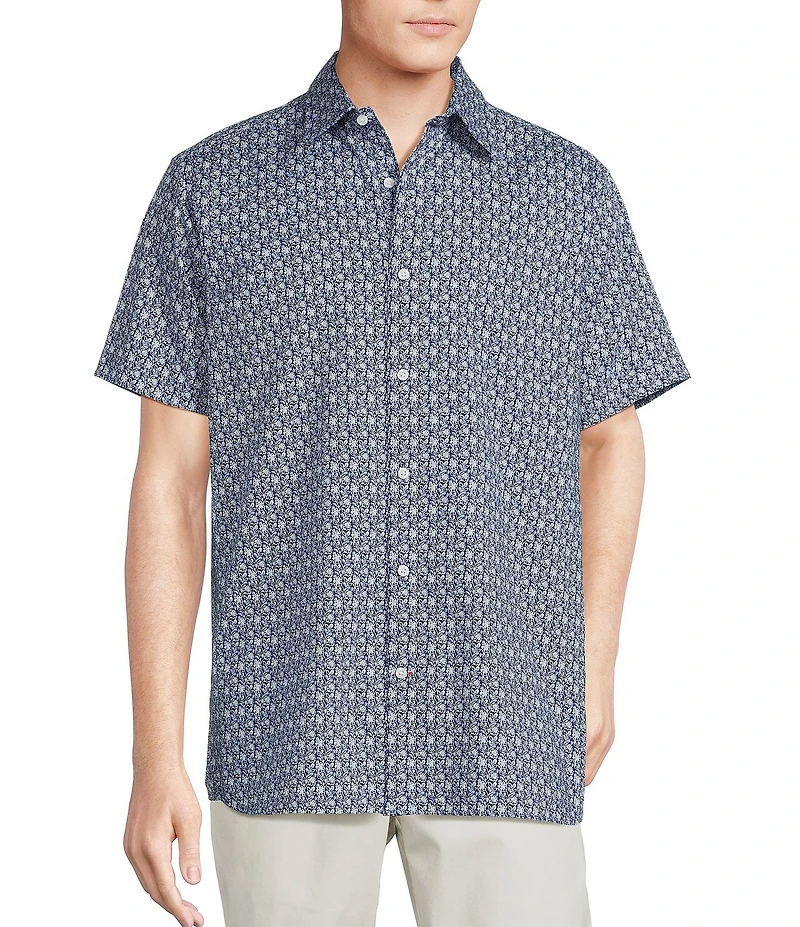 Cremieux Blue Label Floral Vine Print Short Sleeve Woven Shirt