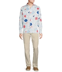 Cremieux Blue Label French Linen Floral Print Long Sleeve Woven Shirt