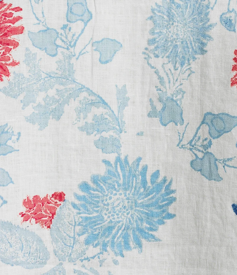 Cremieux Blue Label French Linen Floral Print Long Sleeve Woven Shirt