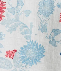 Cremieux Blue Label French Linen Floral Print Long Sleeve Woven Shirt