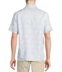 Cremieux Blue Label French Linen Floral Print Short Sleeve Woven Shirt