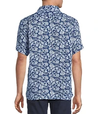 Cremieux Blue Label French Linen Floral Print Short Sleeve Woven Shirt