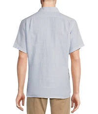 Cremieux Blue Label French Linen Plaid Short Sleeve Woven Shirt