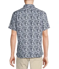Cremieux Blue Label French Linen Paisley Print Short Sleeve Woven Shirt