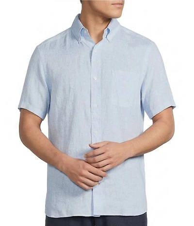 Cremieux Blue Label French Linen Pineapple Print Short Sleeve Woven Shirt