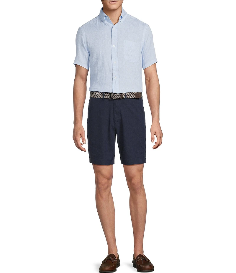 Cremieux Blue Label French Linen Pineapple Print Short Sleeve Woven Shirt