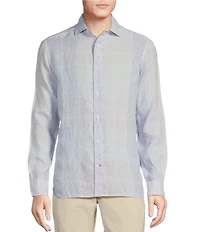 Cremieux Blue Label French Linen Plaid Long Sleeve Woven Shirt
