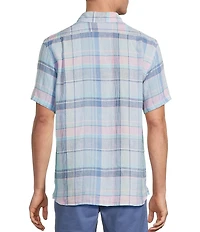 Cremieux Blue Label French Linen Plaid Short Sleeve Woven Shirt
