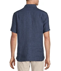 Cremieux Blue Label French Linen Solid Short Sleeve Woven Shirt