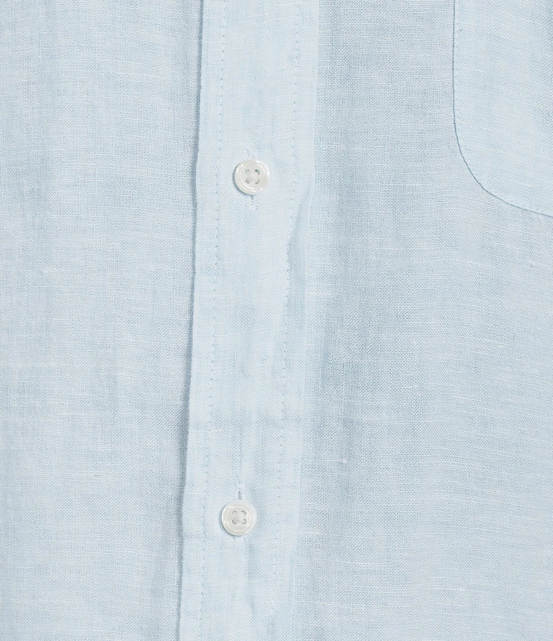 Cremieux Blue Label French Linen Solid Short Sleeve Woven Shirt