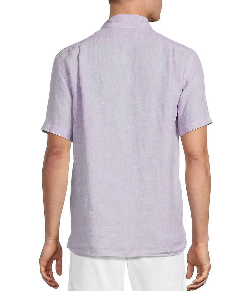 Cremieux Blue Label French Linen Solid Short Sleeve Woven Shirt